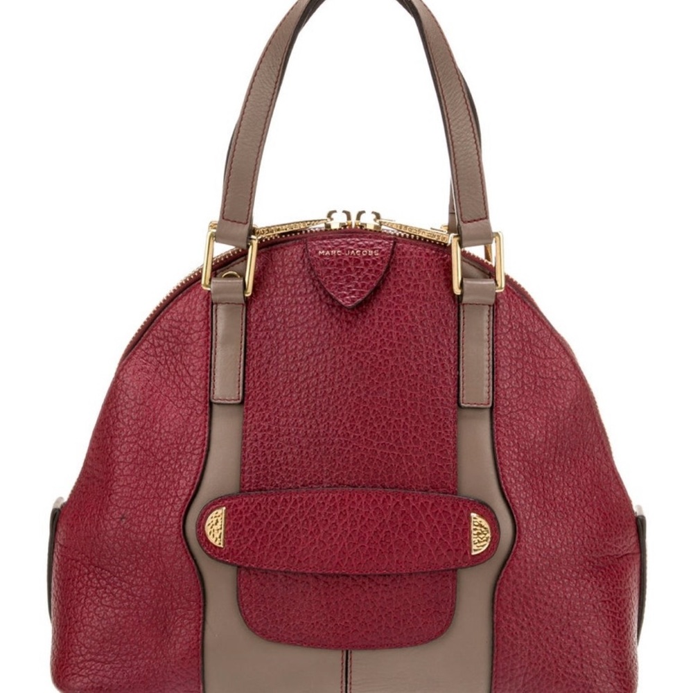 Marc Jacobs Burgundy and Taupe Satchel